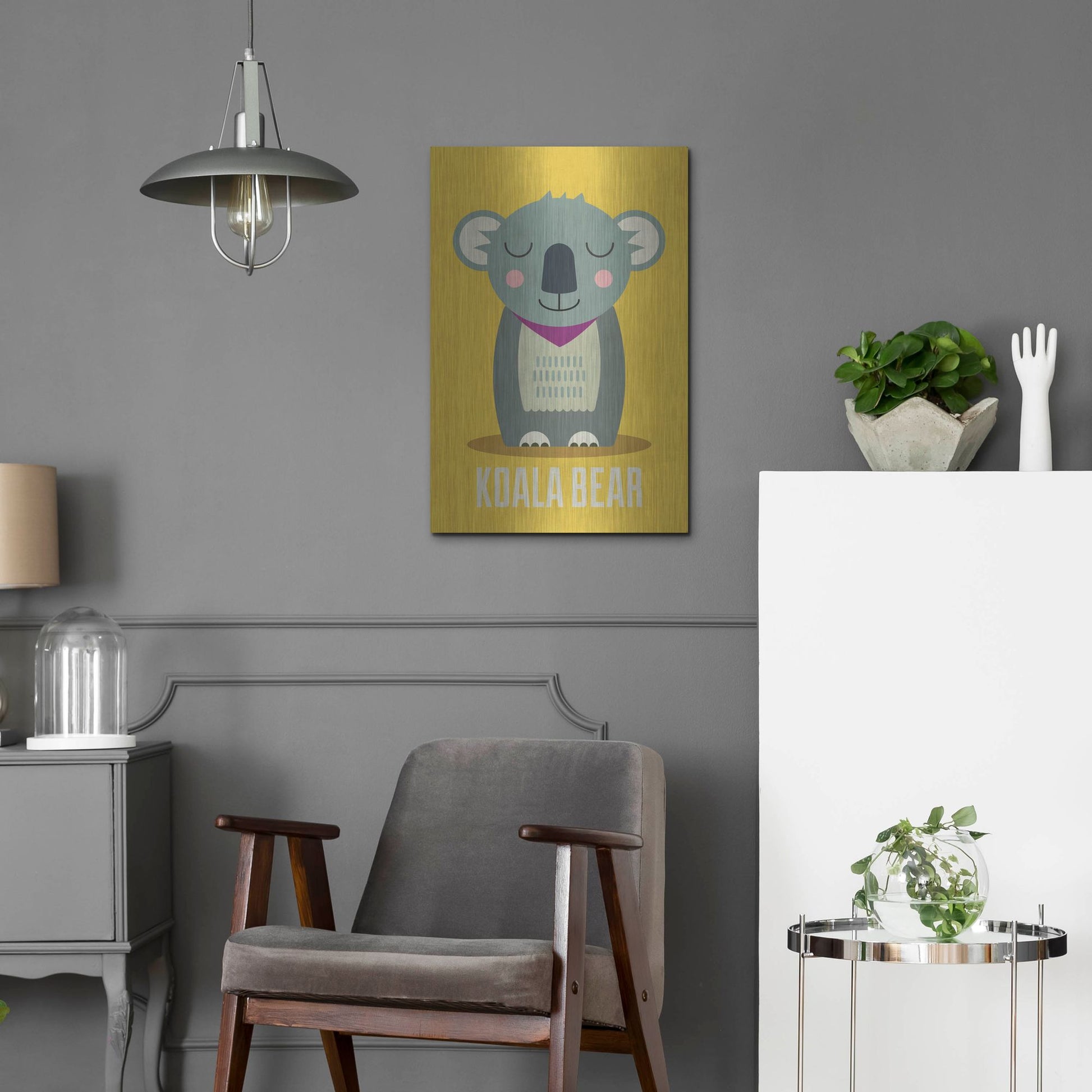 Luxe Metal Art 'Koala Kids Nursery' by Gary Williams, Metal Wall Art,16x24