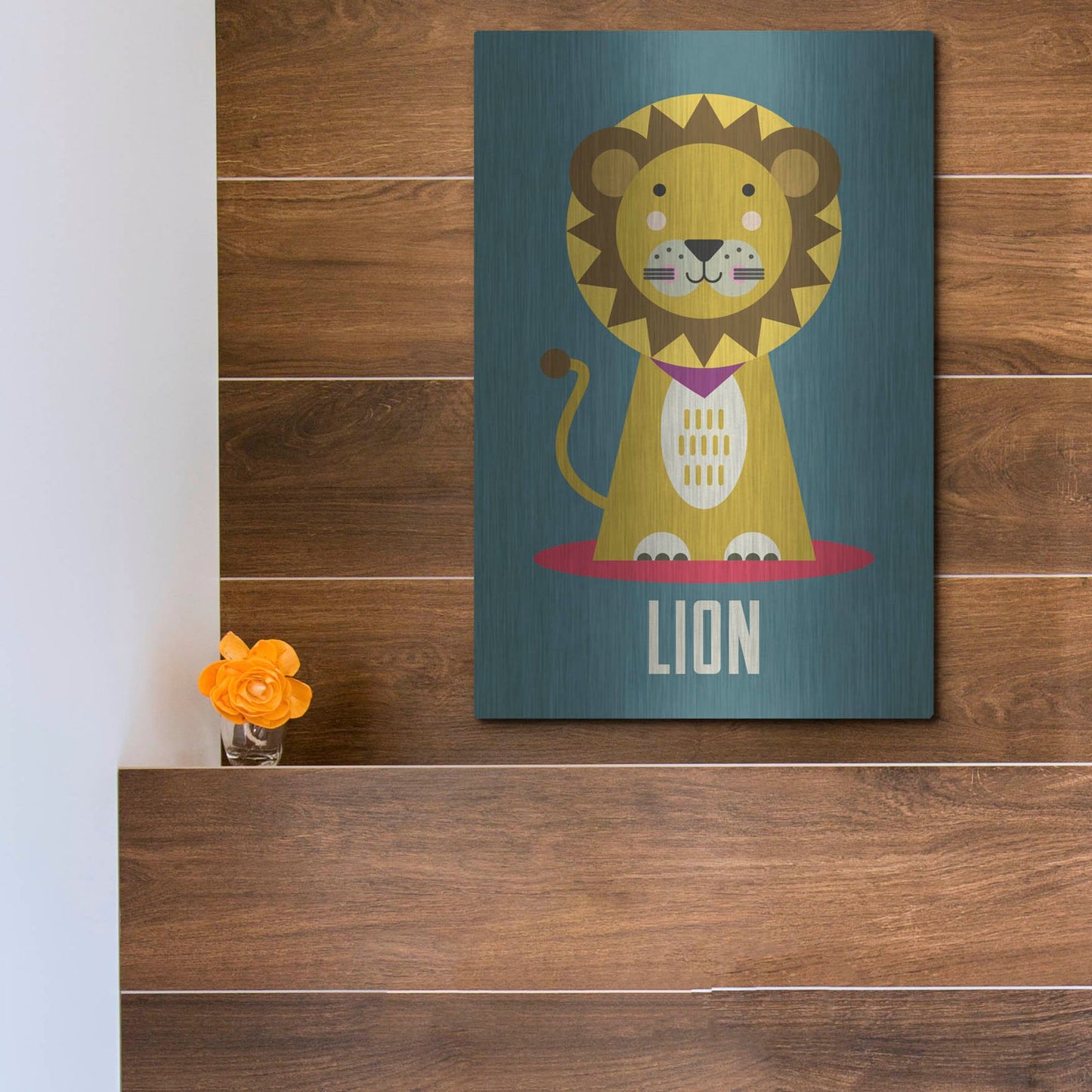 Luxe Metal Art 'Lion Kids Nursery' by Gary Williams, Metal Wall Art,12x16