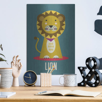 Luxe Metal Art 'Lion Kids Nursery' by Gary Williams, Metal Wall Art,12x16
