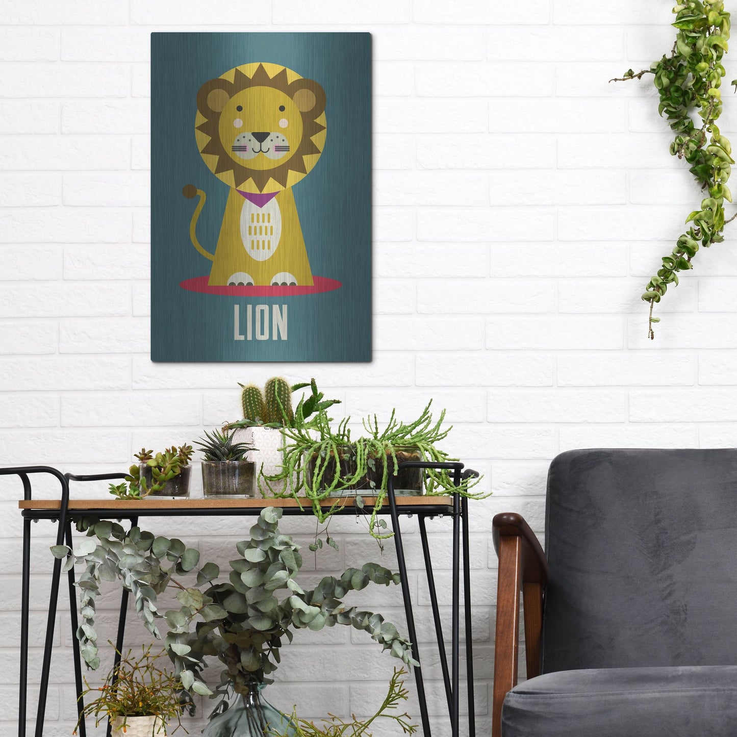 Luxe Metal Art 'Lion Kids Nursery' by Gary Williams, Metal Wall Art,12x16