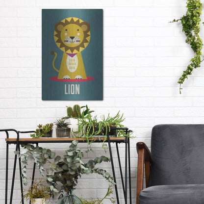 Luxe Metal Art 'Lion Kids Nursery' by Gary Williams, Metal Wall Art,12x16