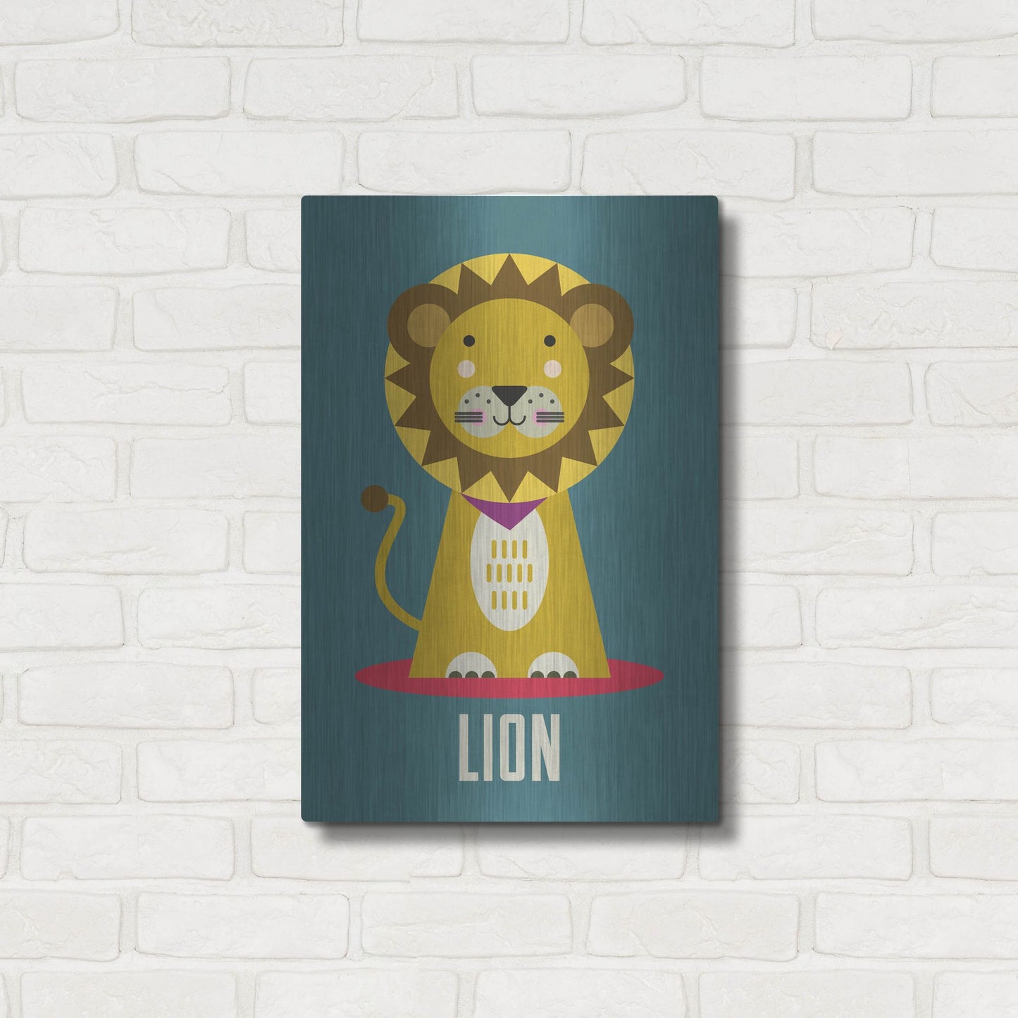 Luxe Metal Art 'Lion Kids Nursery' by Gary Williams, Metal Wall Art,16x24