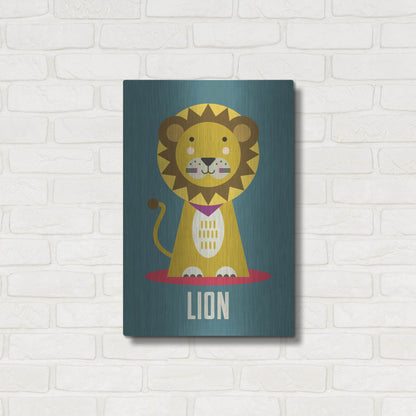 Luxe Metal Art 'Lion Kids Nursery' by Gary Williams, Metal Wall Art,16x24