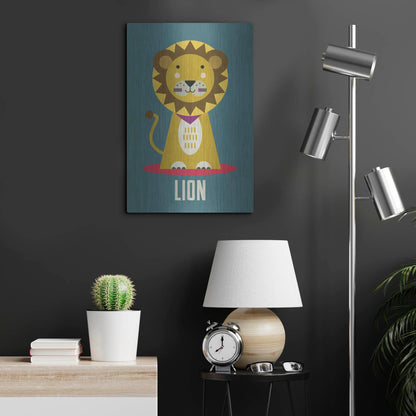 Luxe Metal Art 'Lion Kids Nursery' by Gary Williams, Metal Wall Art,16x24