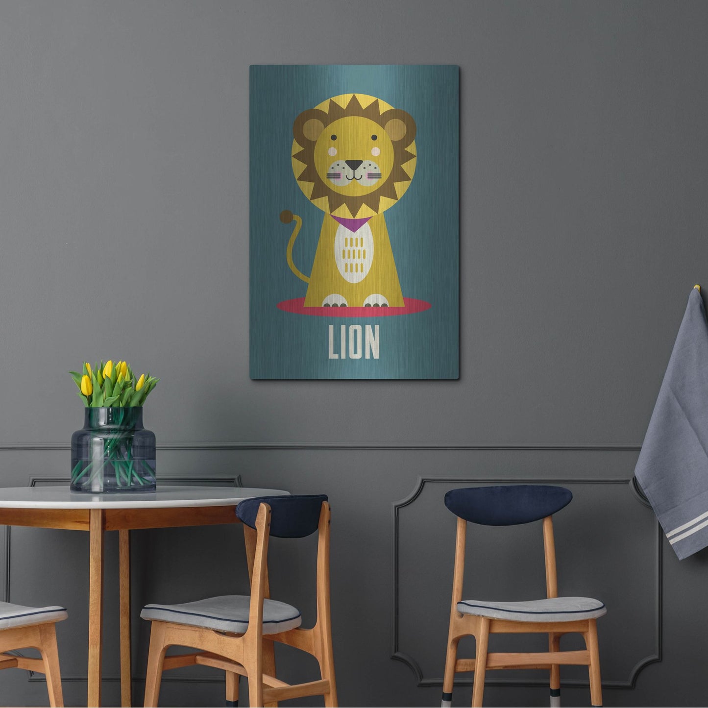 Luxe Metal Art 'Lion Kids Nursery' by Gary Williams, Metal Wall Art,24x36