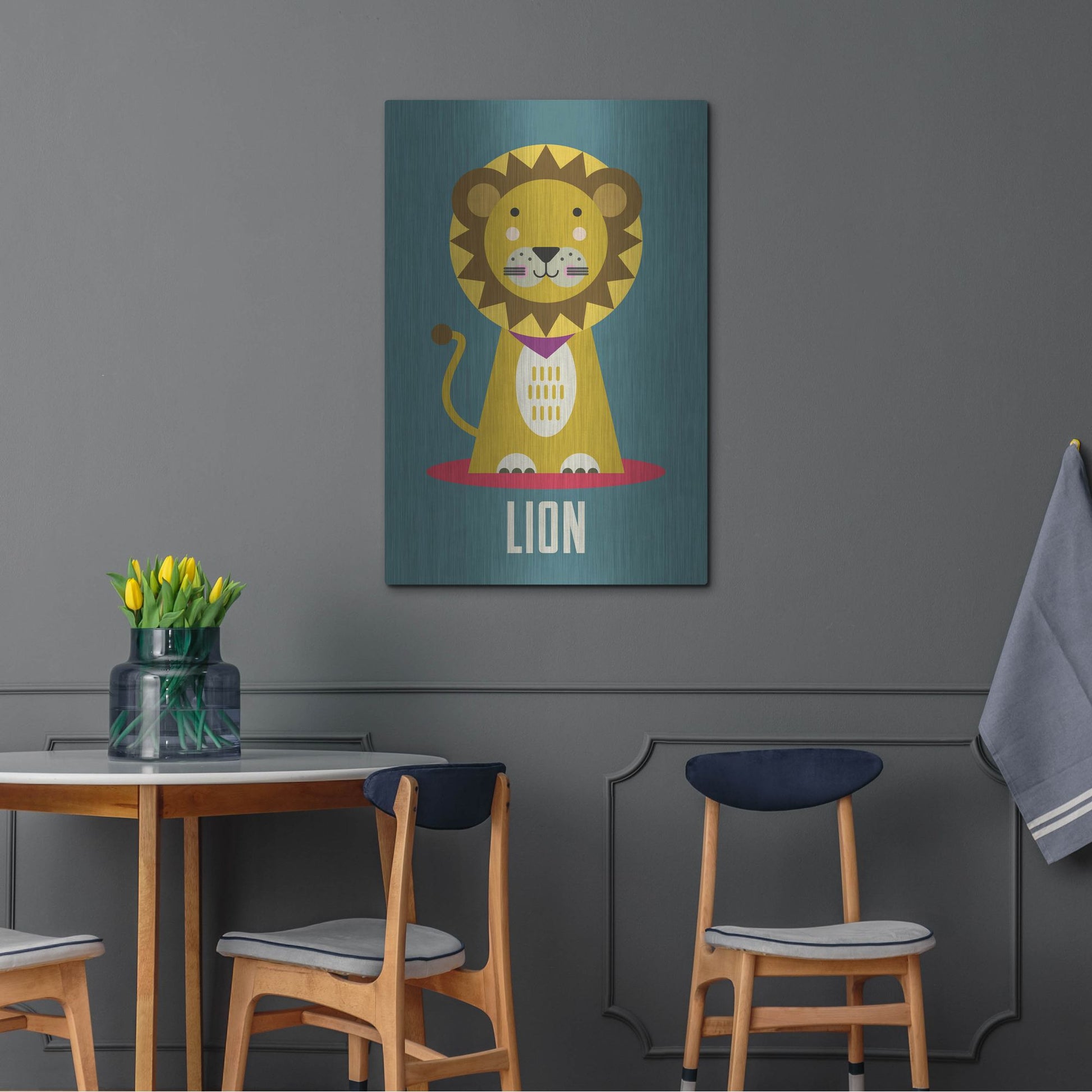Luxe Metal Art 'Lion Kids Nursery' by Gary Williams, Metal Wall Art,24x36