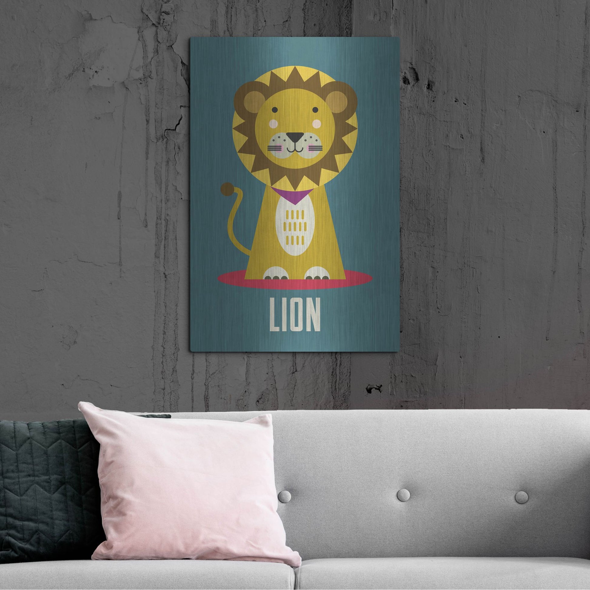 Luxe Metal Art 'Lion Kids Nursery' by Gary Williams, Metal Wall Art,24x36