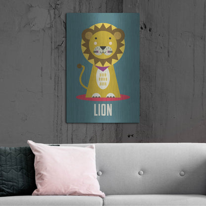 Luxe Metal Art 'Lion Kids Nursery' by Gary Williams, Metal Wall Art,24x36