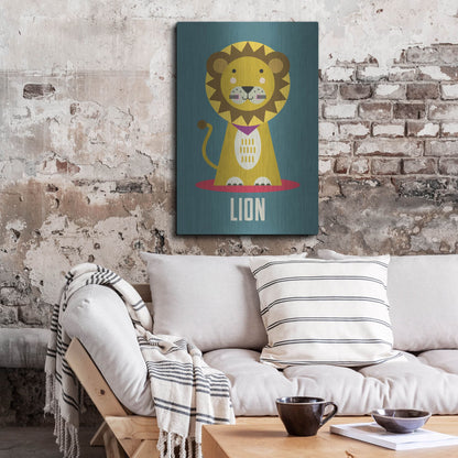 Luxe Metal Art 'Lion Kids Nursery' by Gary Williams, Metal Wall Art,24x36
