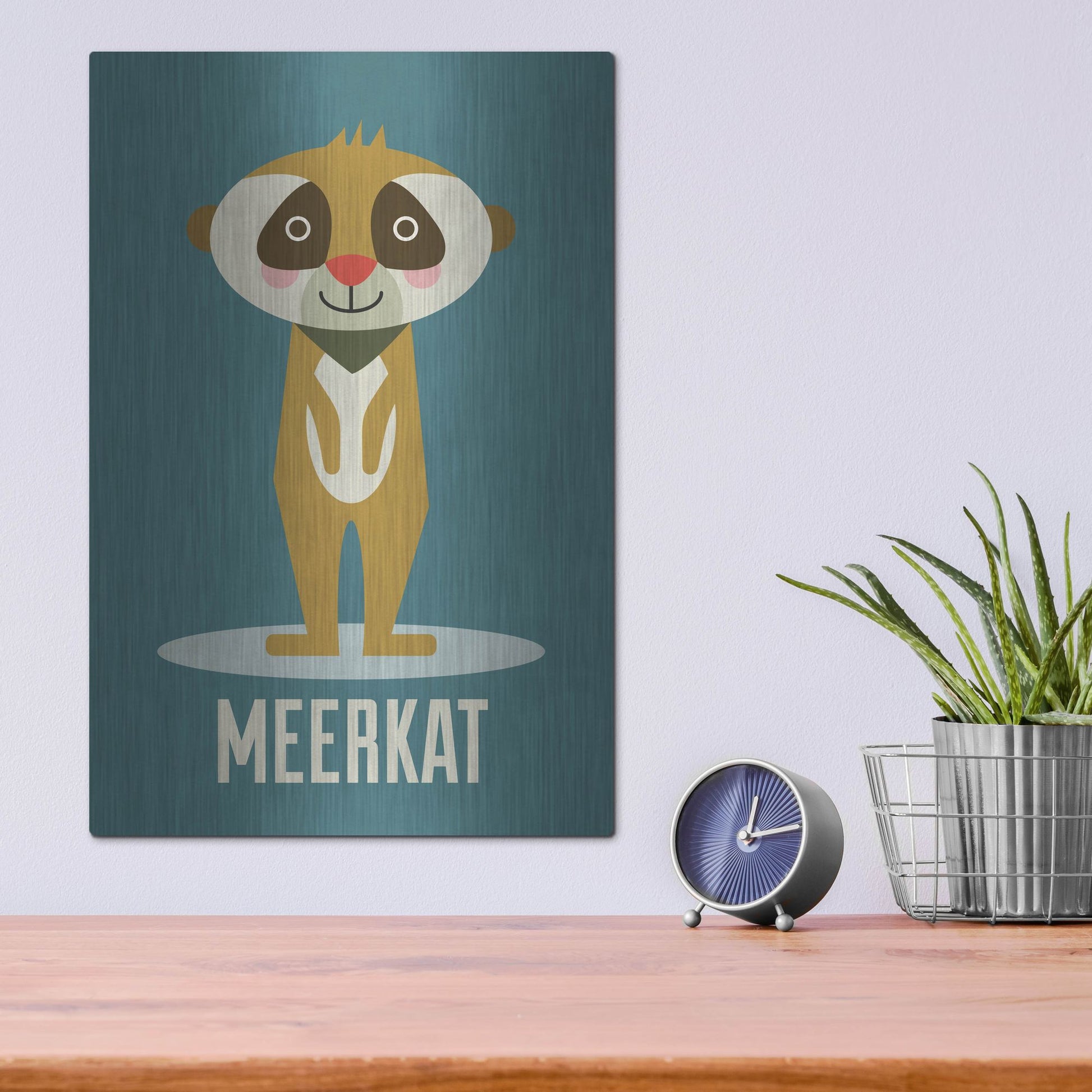 Luxe Metal Art 'Meerkat Kids Nursery' by Gary Williams, Metal Wall Art,12x16