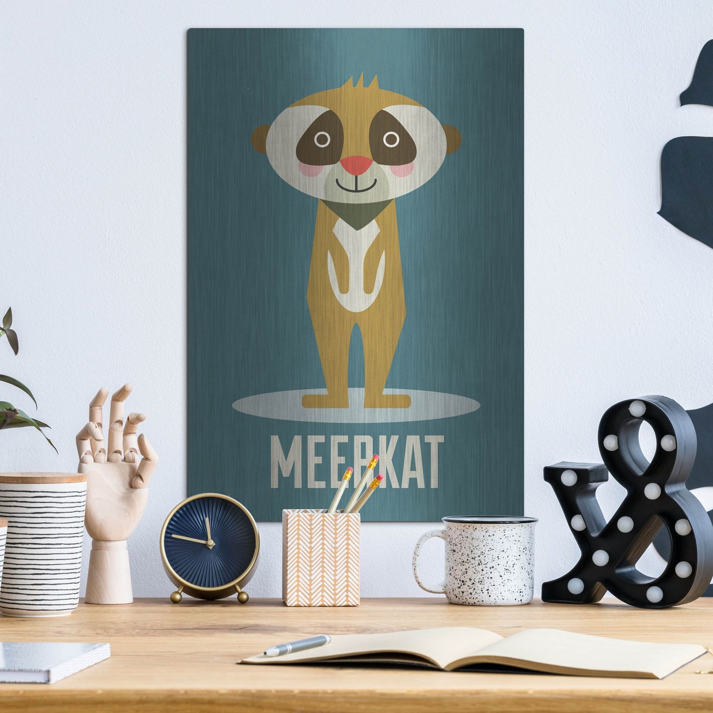 Luxe Metal Art 'Meerkat Kids Nursery' by Gary Williams, Metal Wall Art,12x16