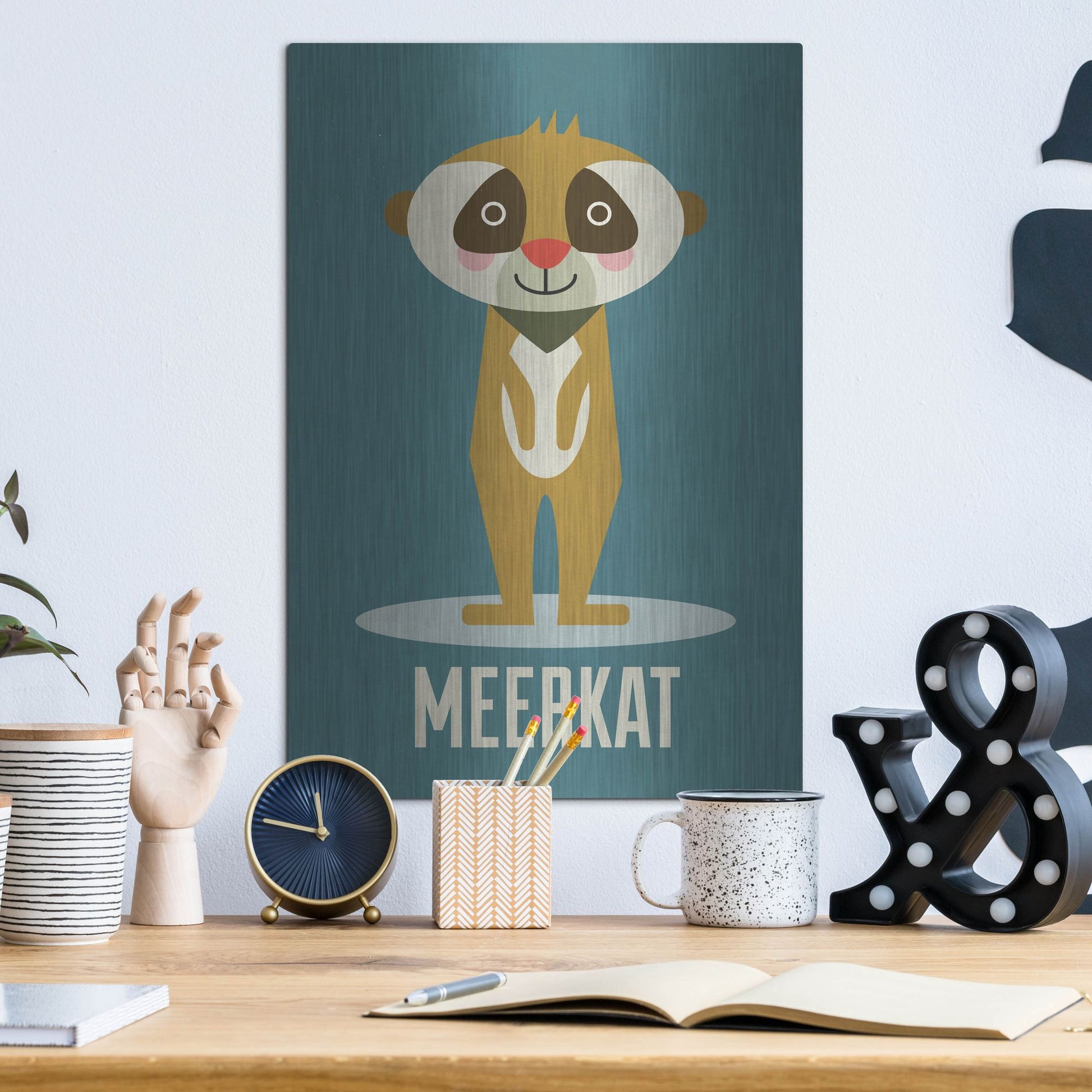 Luxe Metal Art 'Meerkat Kids Nursery' by Gary Williams, Metal Wall Art,12x16