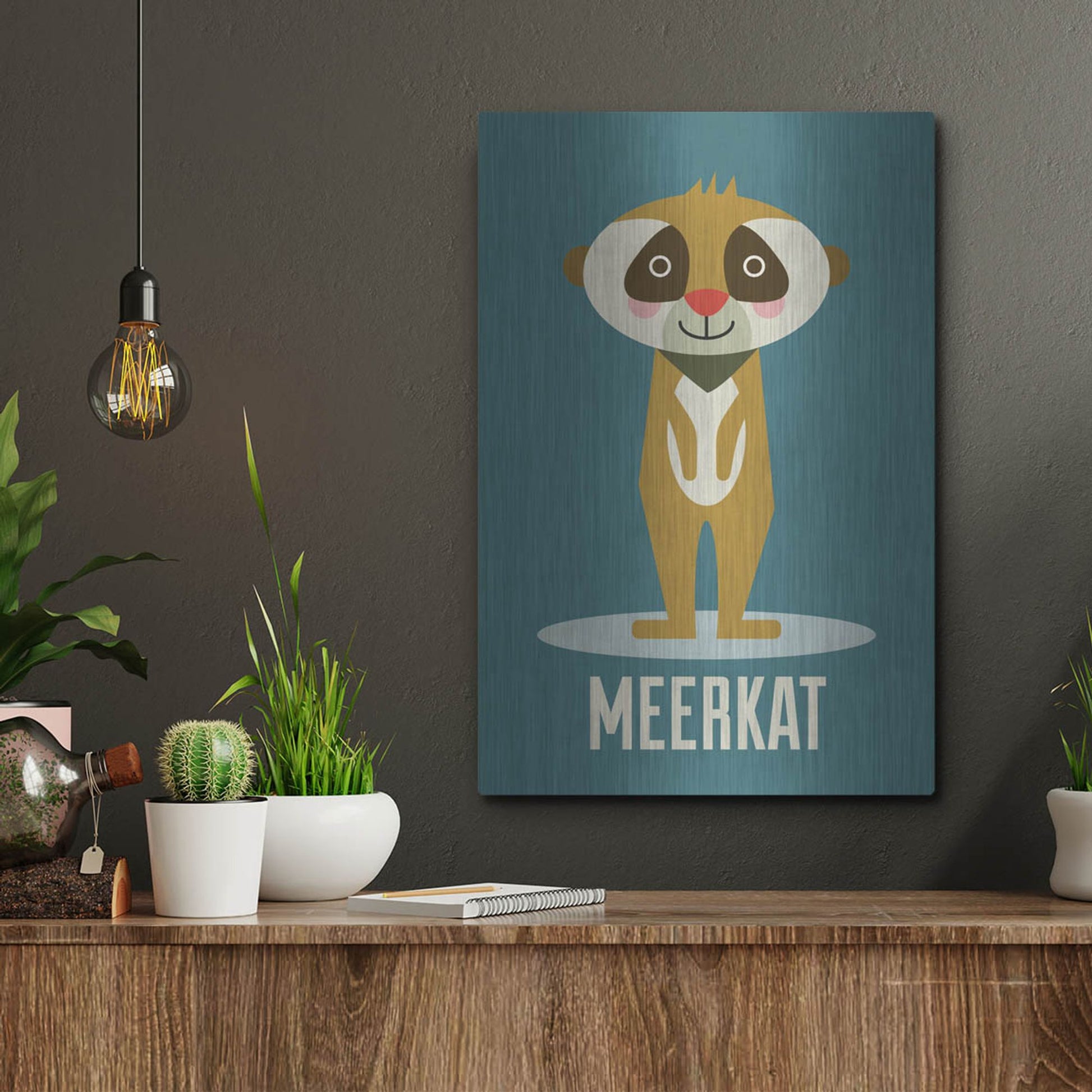 Luxe Metal Art 'Meerkat Kids Nursery' by Gary Williams, Metal Wall Art,12x16