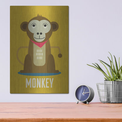 Luxe Metal Art 'Monkey Kids Nursery' by Gary Williams, Metal Wall Art,12x16