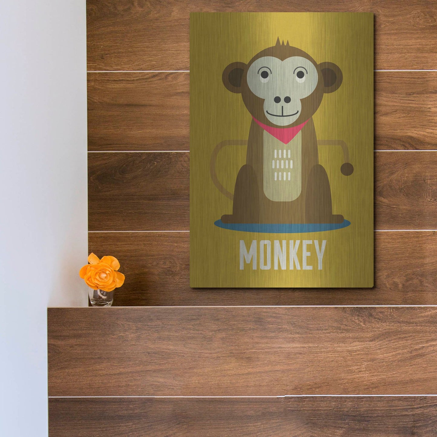 Luxe Metal Art 'Monkey Kids Nursery' by Gary Williams, Metal Wall Art,12x16