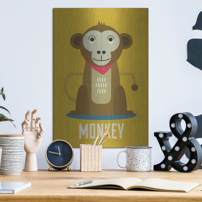 Luxe Metal Art 'Monkey Kids Nursery' by Gary Williams, Metal Wall Art,12x16