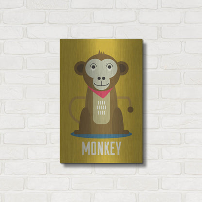 Luxe Metal Art 'Monkey Kids Nursery' by Gary Williams, Metal Wall Art,16x24