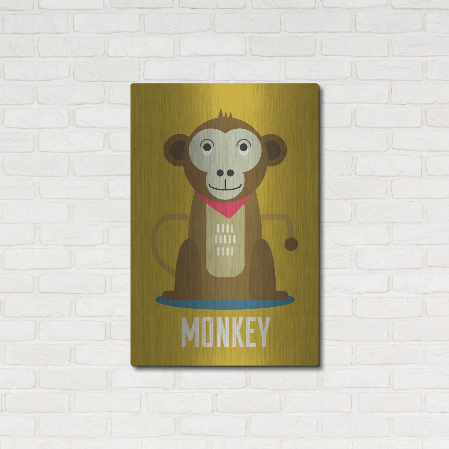 Luxe Metal Art 'Monkey Kids Nursery' by Gary Williams, Metal Wall Art,24x36