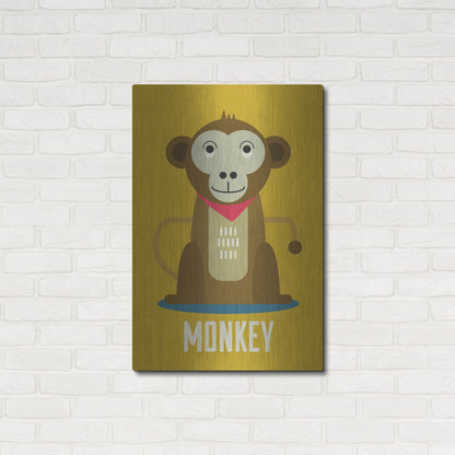 Luxe Metal Art 'Monkey Kids Nursery' by Gary Williams, Metal Wall Art,24x36