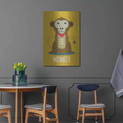 Luxe Metal Art 'Monkey Kids Nursery' by Gary Williams, Metal Wall Art,24x36