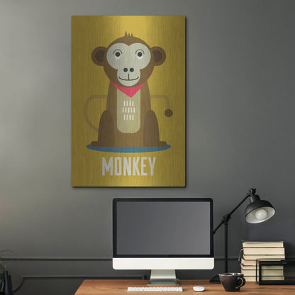Luxe Metal Art 'Monkey Kids Nursery' by Gary Williams, Metal Wall Art,24x36