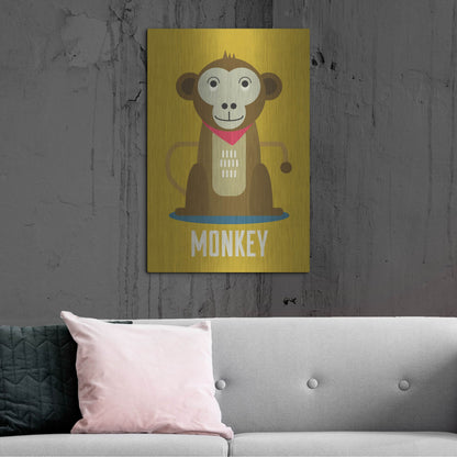 Luxe Metal Art 'Monkey Kids Nursery' by Gary Williams, Metal Wall Art,24x36