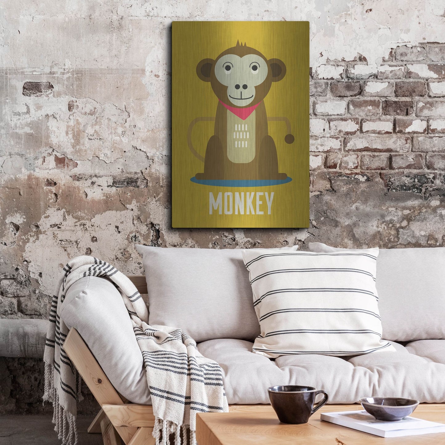Luxe Metal Art 'Monkey Kids Nursery' by Gary Williams, Metal Wall Art,24x36