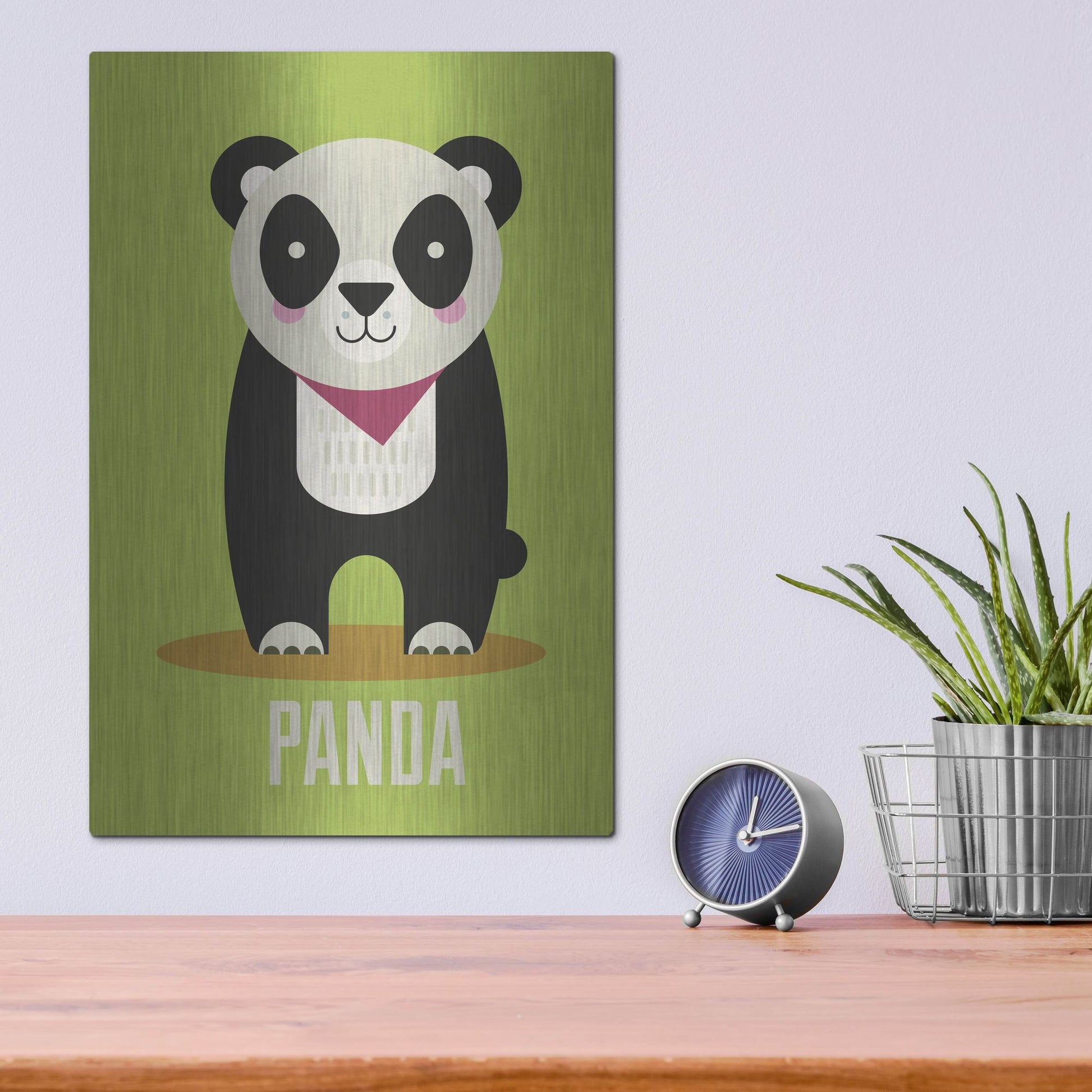 Luxe Metal Art 'Panda Kids Nursery' by Gary Williams, Metal Wall Art,12x16