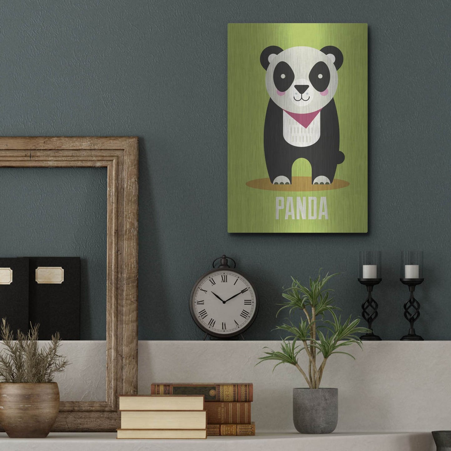 Luxe Metal Art 'Panda Kids Nursery' by Gary Williams, Metal Wall Art,12x16