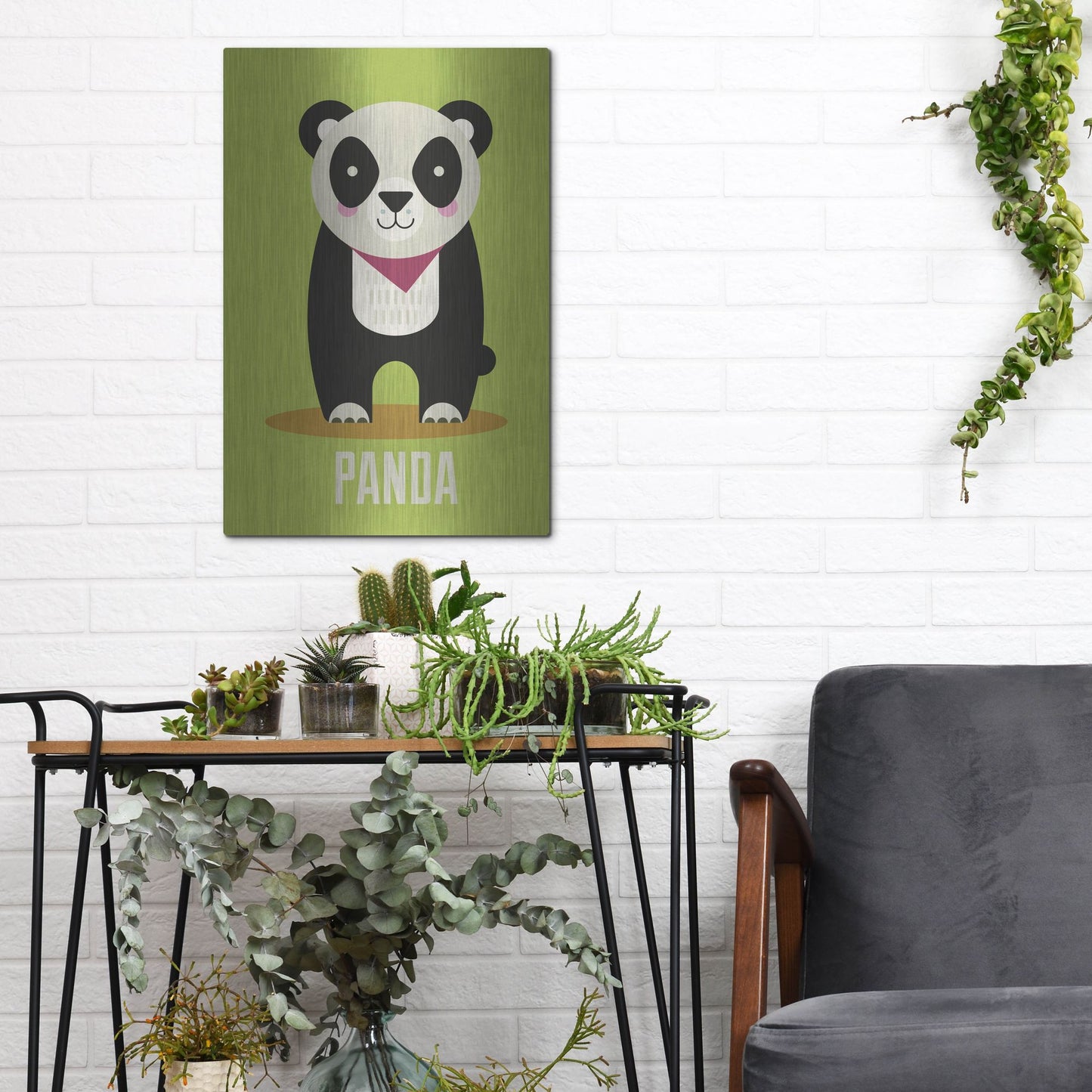 Luxe Metal Art 'Panda Kids Nursery' by Gary Williams, Metal Wall Art,12x16
