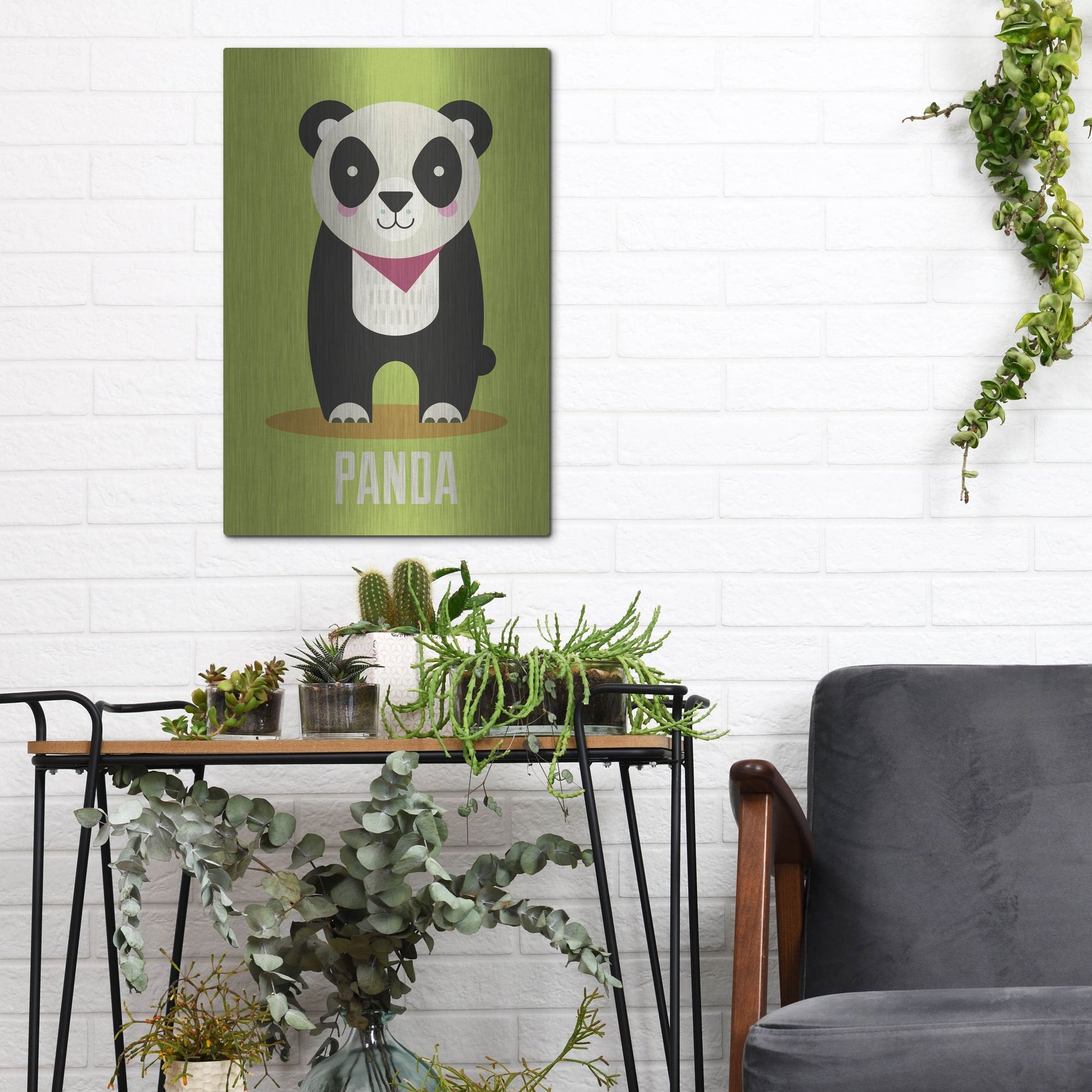 Luxe Metal Art 'Panda Kids Nursery' by Gary Williams, Metal Wall Art,12x16