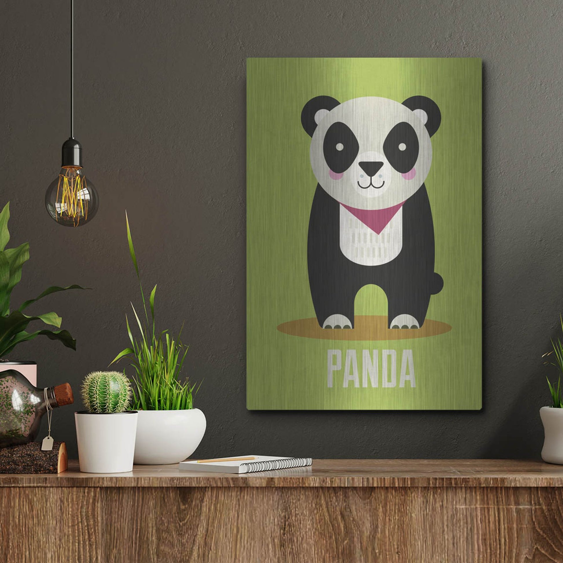 Luxe Metal Art 'Panda Kids Nursery' by Gary Williams, Metal Wall Art,12x16