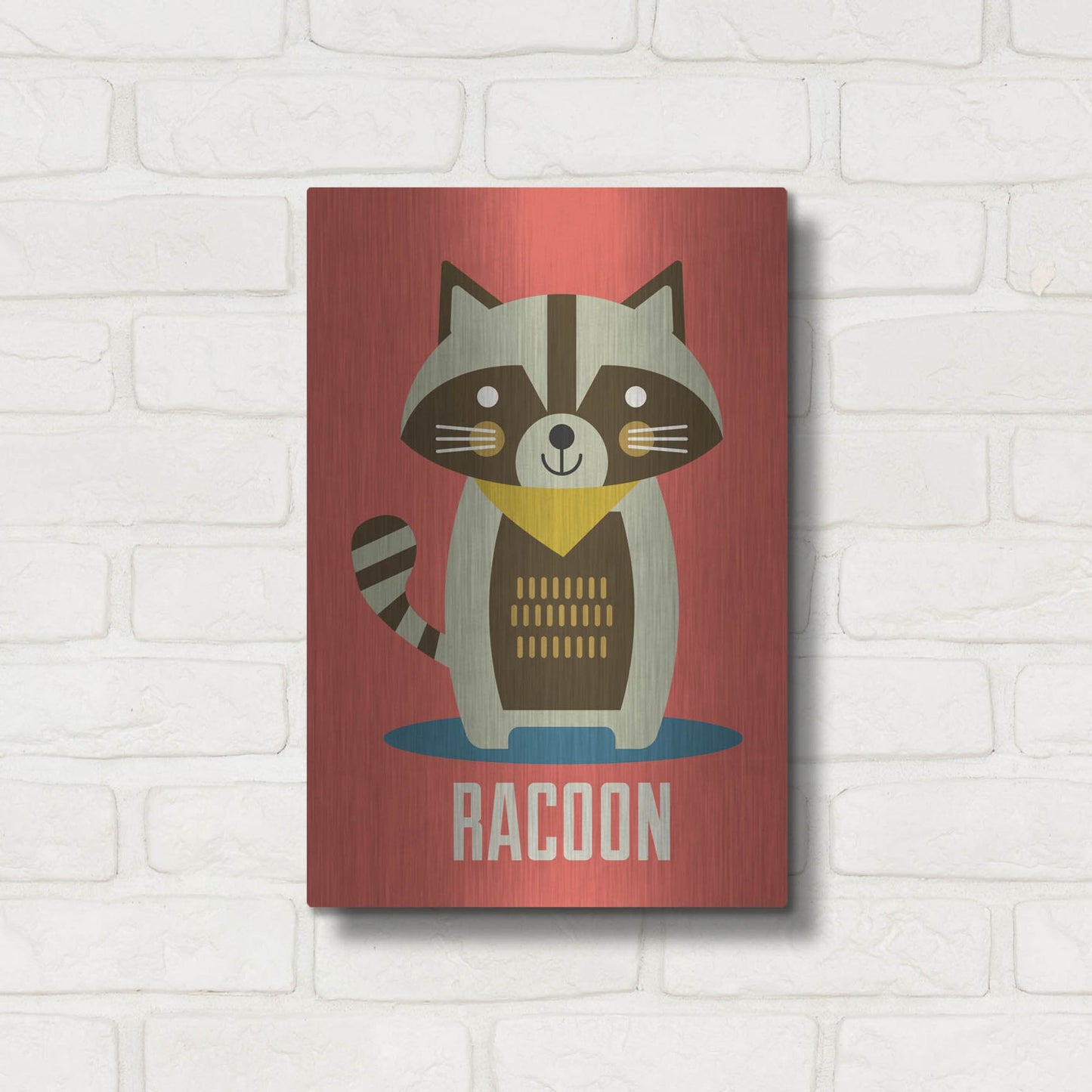 Luxe Metal Art 'Racoon Kids Nursery' by Gary Williams, Metal Wall Art,12x16