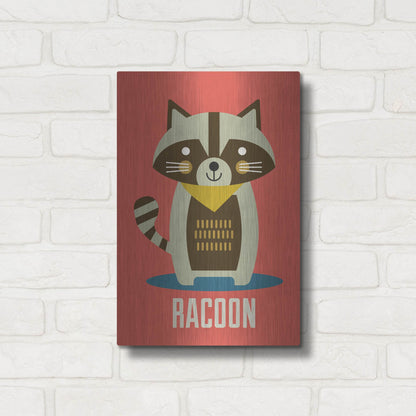 Luxe Metal Art 'Racoon Kids Nursery' by Gary Williams, Metal Wall Art,12x16