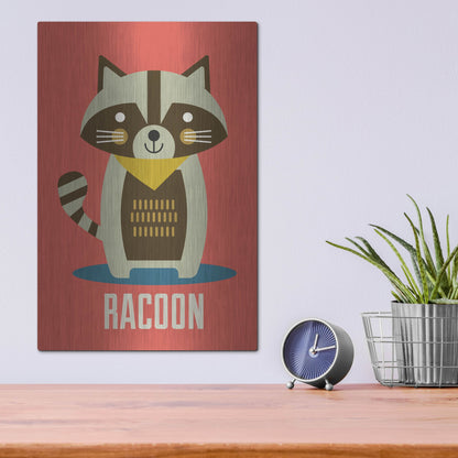 Luxe Metal Art 'Racoon Kids Nursery' by Gary Williams, Metal Wall Art,12x16