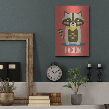 Luxe Metal Art 'Racoon Kids Nursery' by Gary Williams, Metal Wall Art,12x16