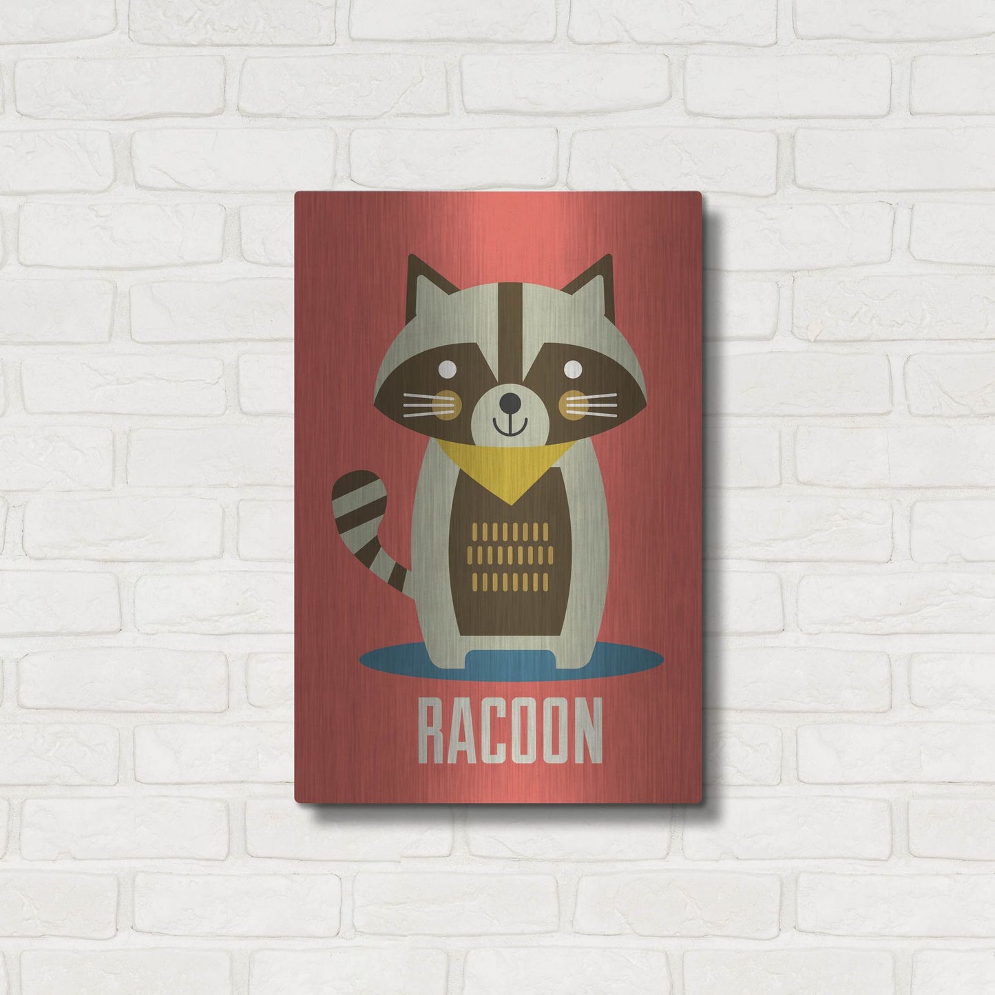 Luxe Metal Art 'Racoon Kids Nursery' by Gary Williams, Metal Wall Art,16x24