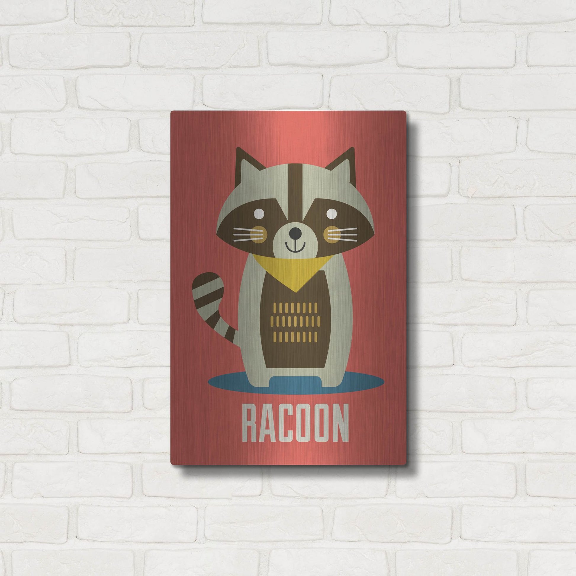 Luxe Metal Art 'Racoon Kids Nursery' by Gary Williams, Metal Wall Art,16x24