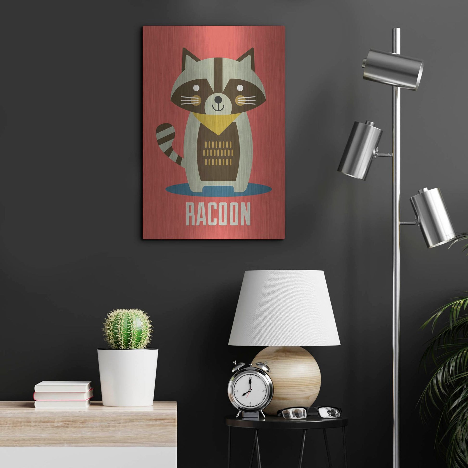 Luxe Metal Art 'Racoon Kids Nursery' by Gary Williams, Metal Wall Art,16x24
