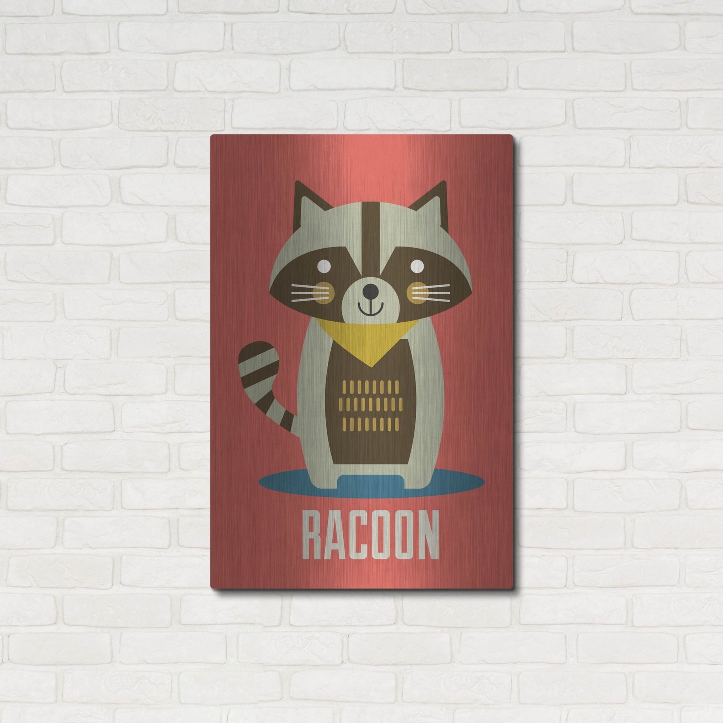 Luxe Metal Art 'Racoon Kids Nursery' by Gary Williams, Metal Wall Art,24x36