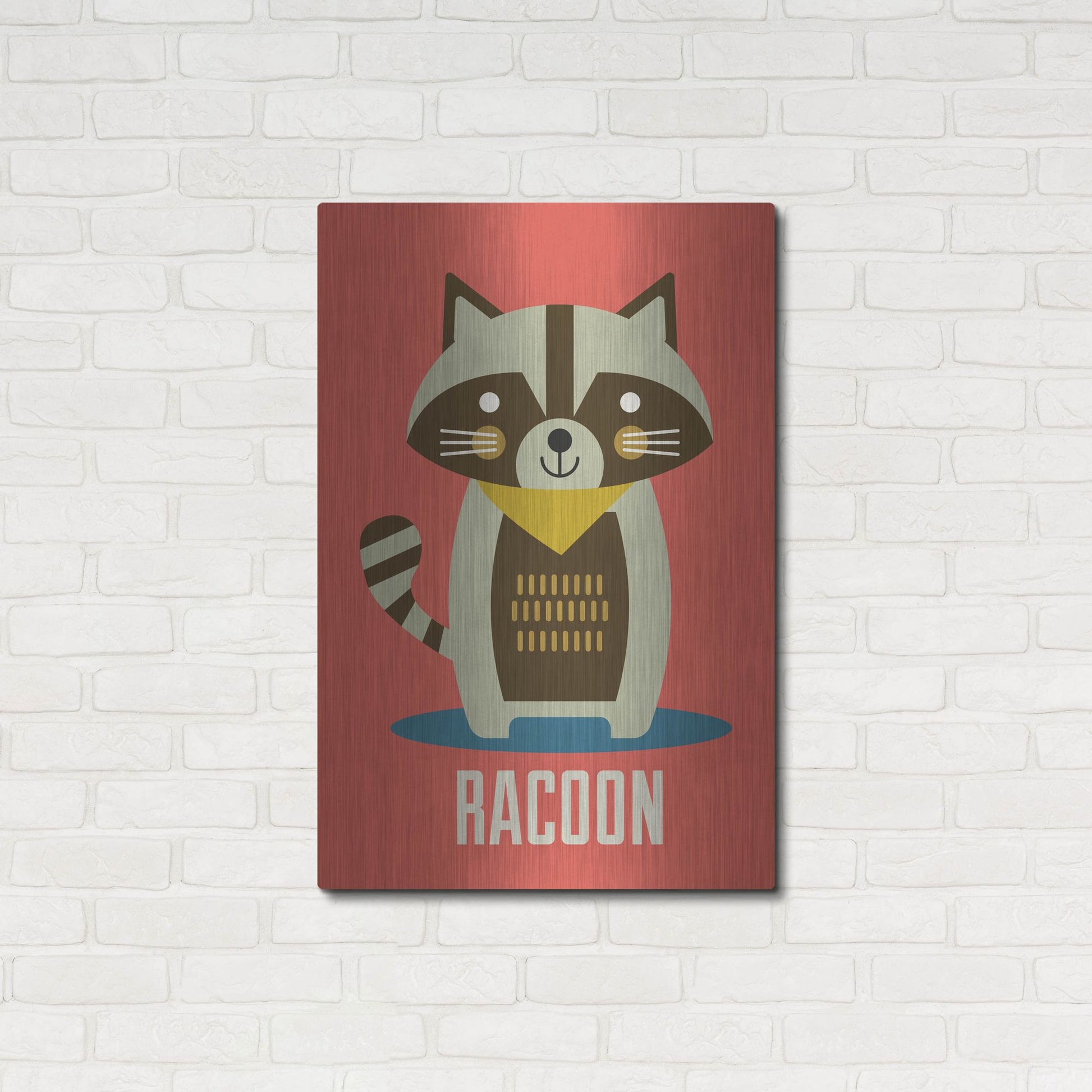 Luxe Metal Art 'Racoon Kids Nursery' by Gary Williams, Metal Wall Art,24x36