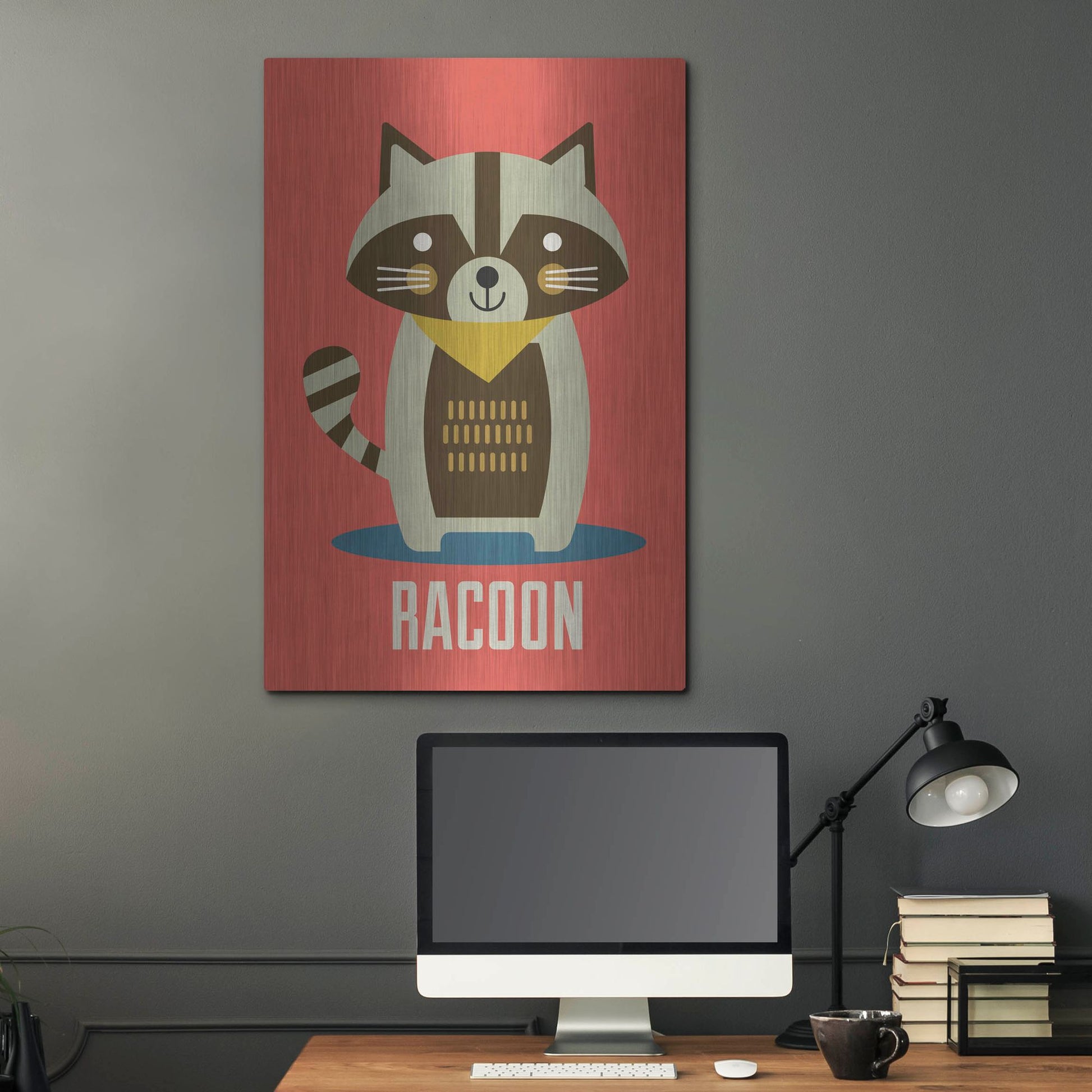 Luxe Metal Art 'Racoon Kids Nursery' by Gary Williams, Metal Wall Art,24x36