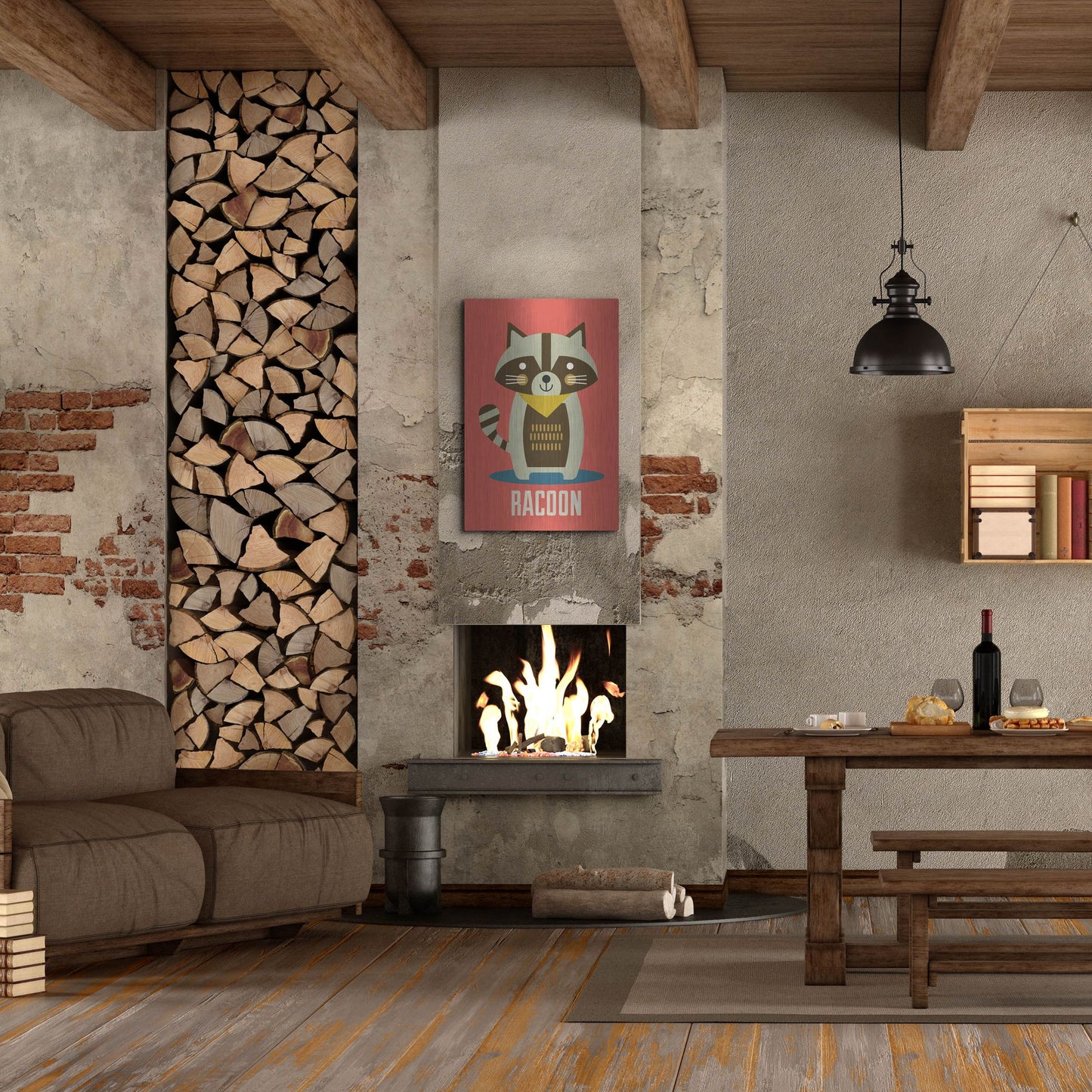 Luxe Metal Art 'Racoon Kids Nursery' by Gary Williams, Metal Wall Art,24x36