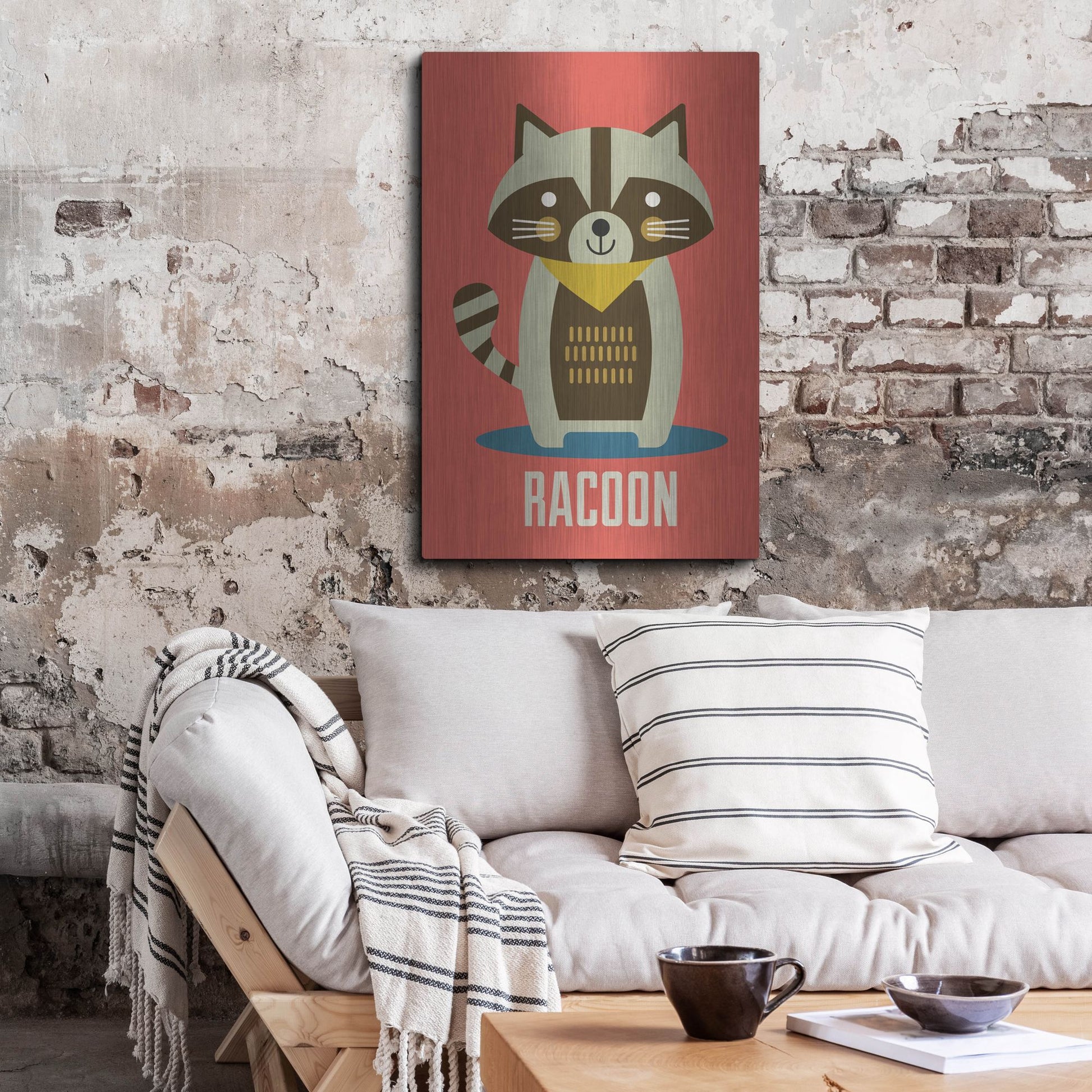 Luxe Metal Art 'Racoon Kids Nursery' by Gary Williams, Metal Wall Art,24x36