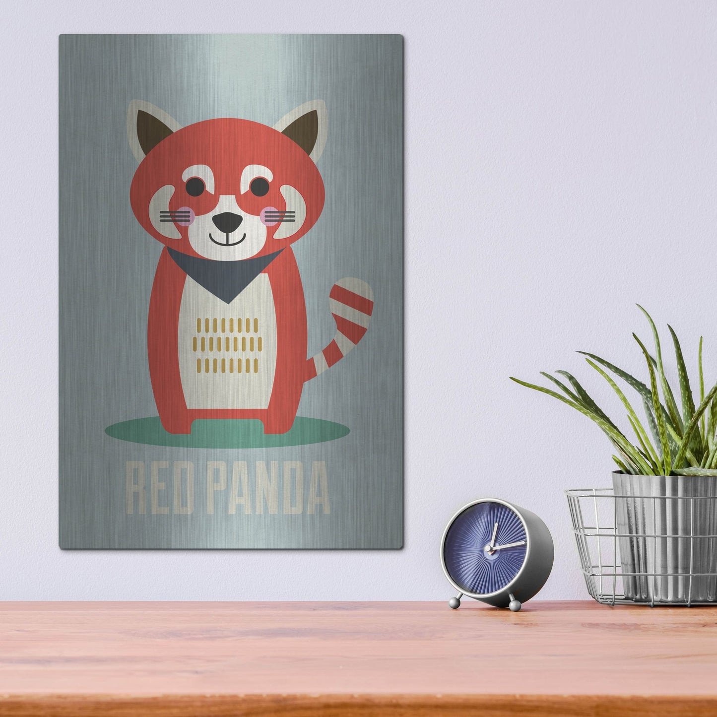 Luxe Metal Art 'Red Panda Kids Nursery' by Gary Williams, Metal Wall Art,12x16