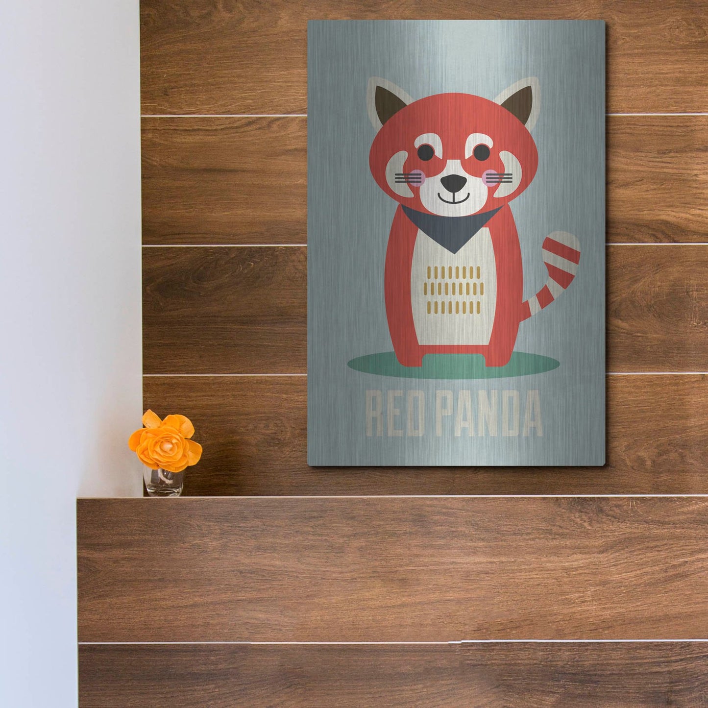 Luxe Metal Art 'Red Panda Kids Nursery' by Gary Williams, Metal Wall Art,12x16