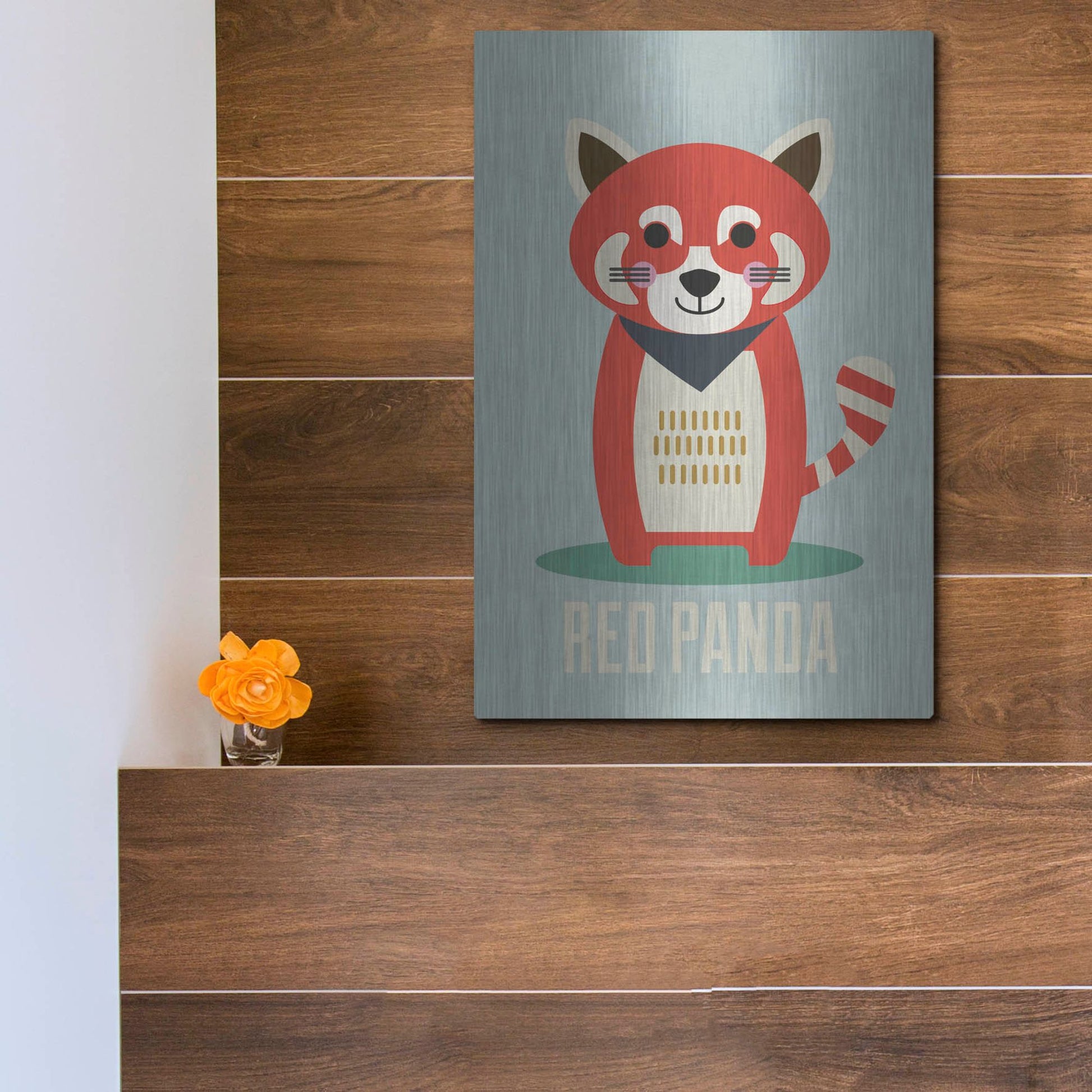 Luxe Metal Art 'Red Panda Kids Nursery' by Gary Williams, Metal Wall Art,12x16