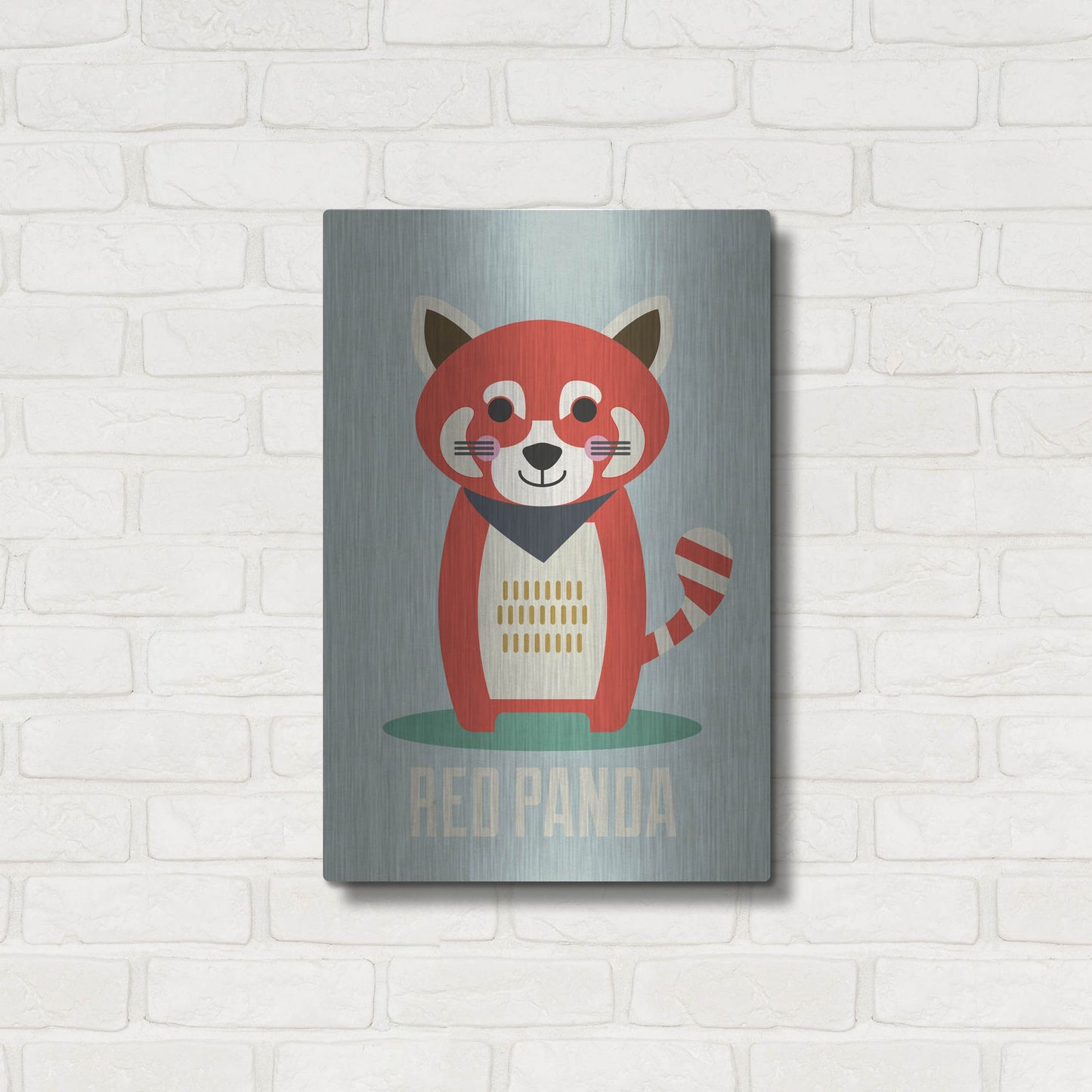 Luxe Metal Art 'Red Panda Kids Nursery' by Gary Williams, Metal Wall Art,16x24