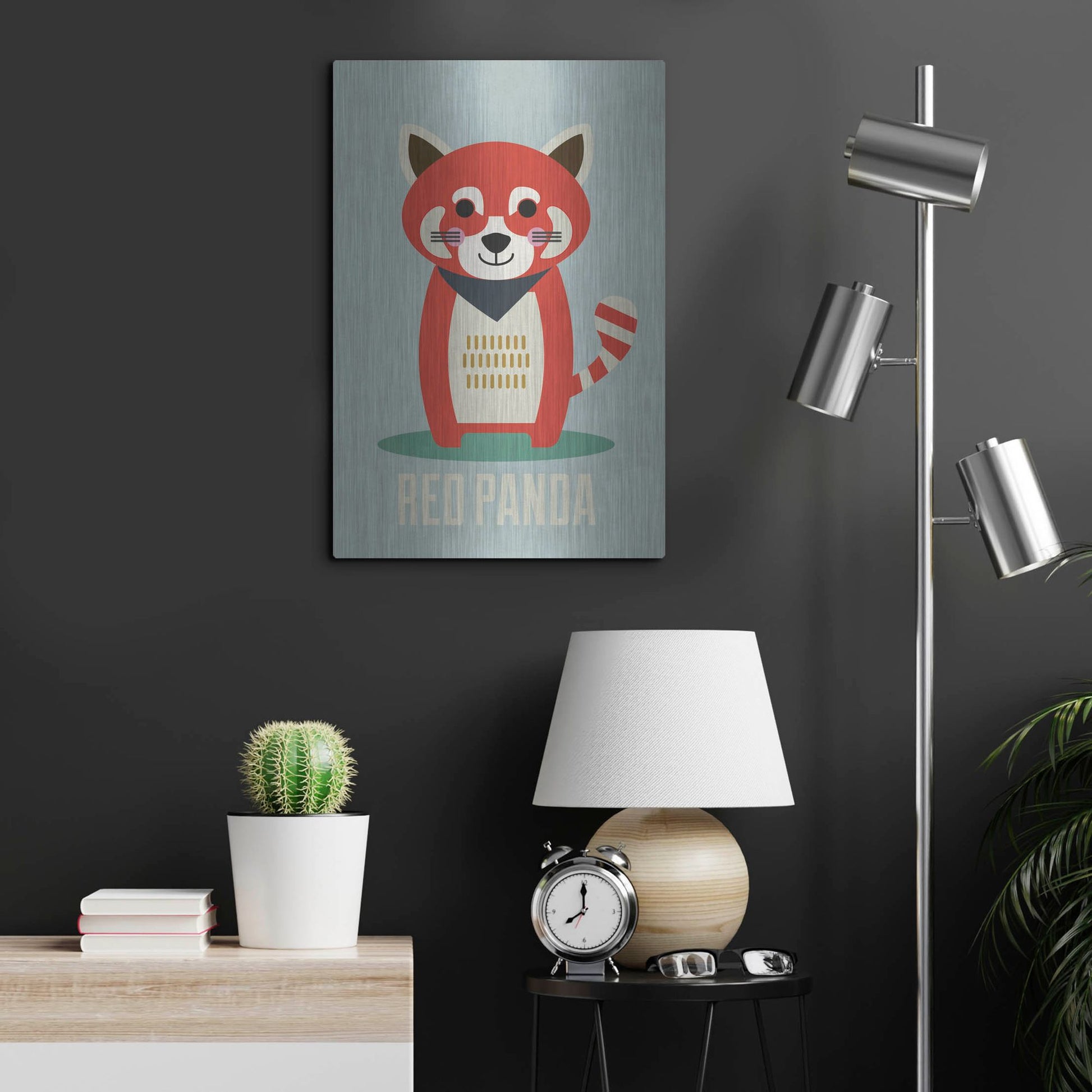 Luxe Metal Art 'Red Panda Kids Nursery' by Gary Williams, Metal Wall Art,16x24