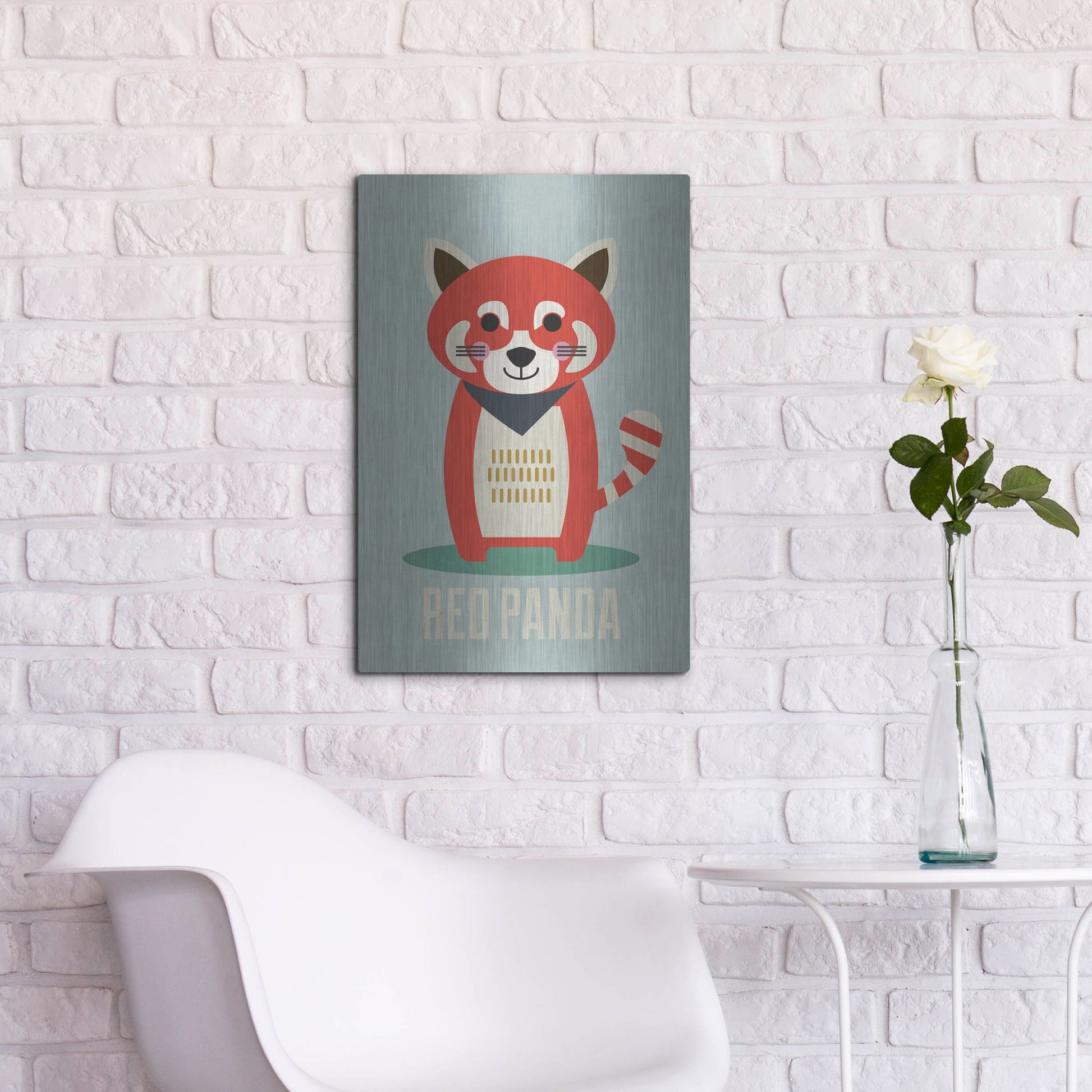 Luxe Metal Art 'Red Panda Kids Nursery' by Gary Williams, Metal Wall Art,16x24